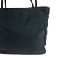 PRADA Tote Bag Nylon Black SilverMetal Tote Bag Shoulder Bag Test Triangle With logo Women Used Authentic