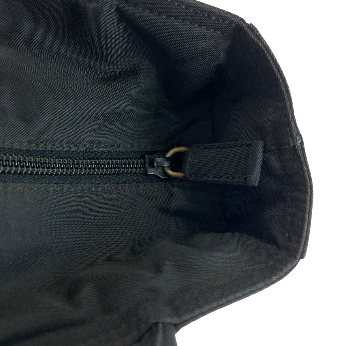 PRADA Tote Bag Nylon Black SilverMetal Tote Bag Shoulder Bag Test Triangle With logo Women Used Authentic
