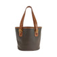 CELINE Tote Bag PVC Brown Gold Metal Tote Bag Shoulder Bag Macadam Women Used Authentic