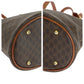 CELINE Tote Bag PVC Brown Gold Metal Tote Bag Shoulder Bag Macadam Women Used Authentic