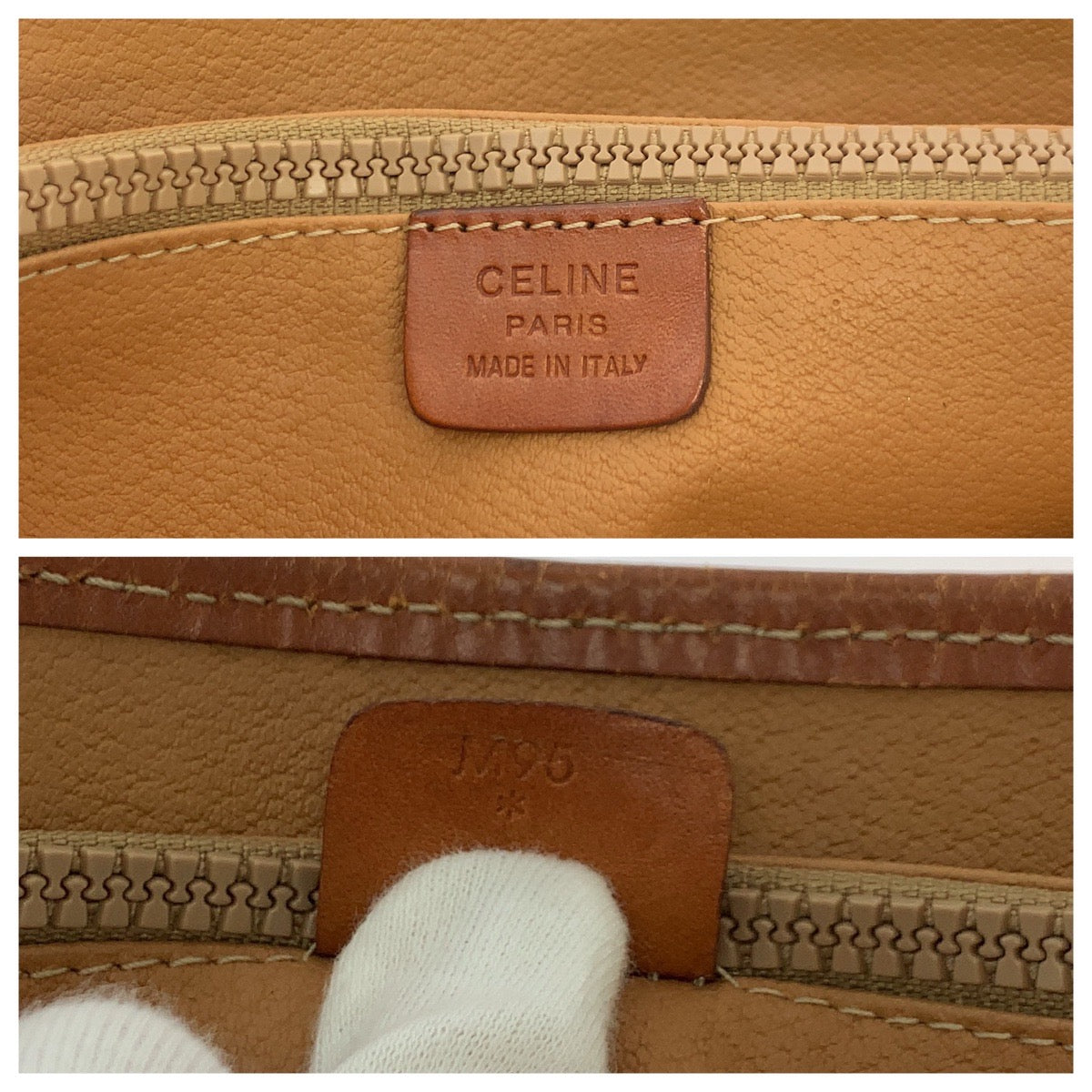 CELINE Tote Bag PVC Brown Gold Metal Tote Bag Shoulder Bag Macadam Women Used Authentic
