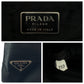 PRADA Tote Bag Nylon Black SilverMetal Tote Bag handbag Test Triangle With logo Women Used Authentic