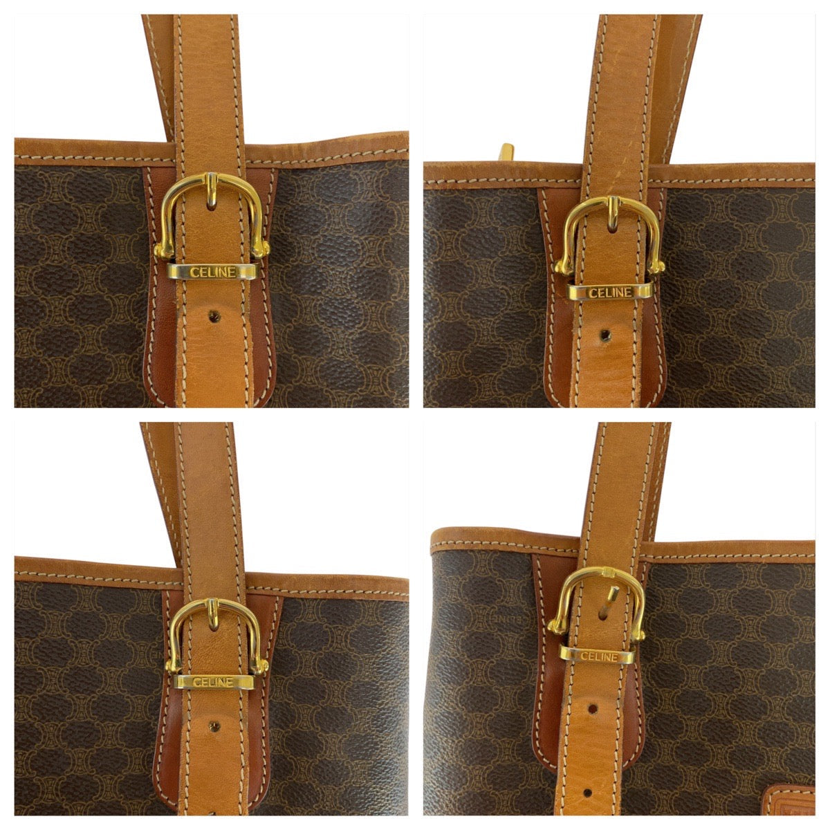 CELINE Tote Bag MC97/2 PVC Brown Macadam