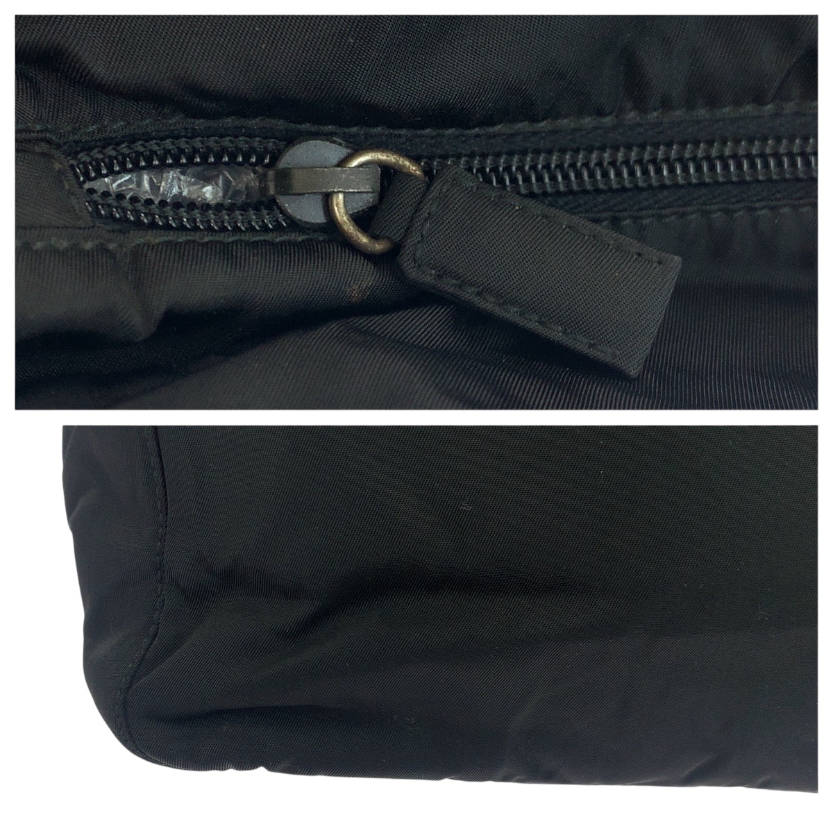 PRADA Tote Bag B8489 Nylon Black SilverMetal Tote Bag handbag Test Triangle With logo Women Used Authentic