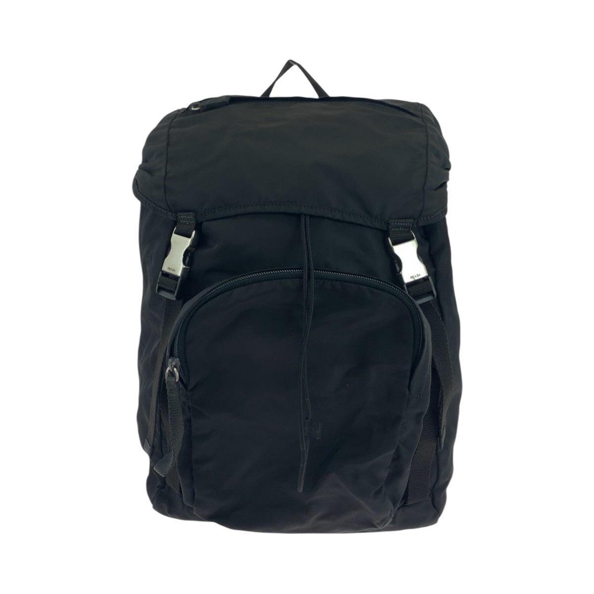 PRADA Backpack VZ135973 Nylon Black Silver Metal Backpack Backpack Test Triangle With logo mens Used Authentic