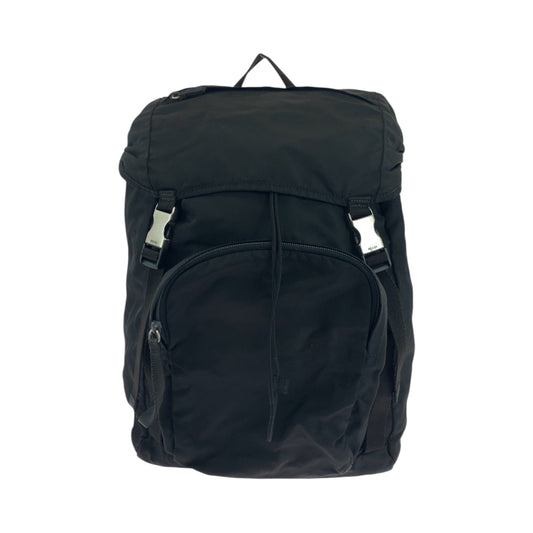 PRADA Backpack VZ135973 Nylon Black Silver Metal Backpack Backpack Test Triangle With logo mens Used Authentic
