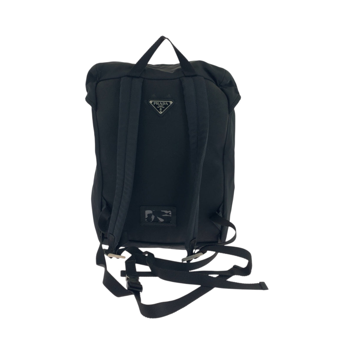 PRADA Backpack VZ135973 Nylon Black Silver Metal Backpack Backpack Test Triangle With logo mens Used Authentic
