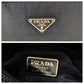 PRADA Tote Bag Nylon Black SilverMetal Tote Bag handbag Test Triangle With logo Women Used Authentic