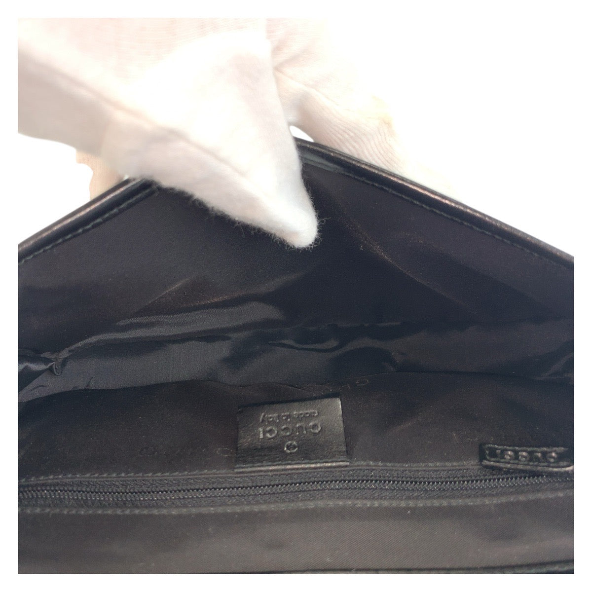 GUCCI Shoulder Bag 001 3824 leather Black SilverMetal Jackie Women Used Authentic