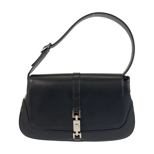 GUCCI Shoulder Bag 001 3824 leather Black SilverMetal Jackie Women Used Authentic