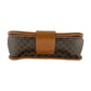 CELINE Shoulder Bag M10 PVC, Leather Brown Gold Metal Shoulder Bag pochette Macadam Circle Logo Women Used Authentic