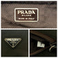 PRADA Tote Bag Nylon Khaki SilverMetal Tote Bag Shoulder Bag Test Triangle With logo Women Used Authentic