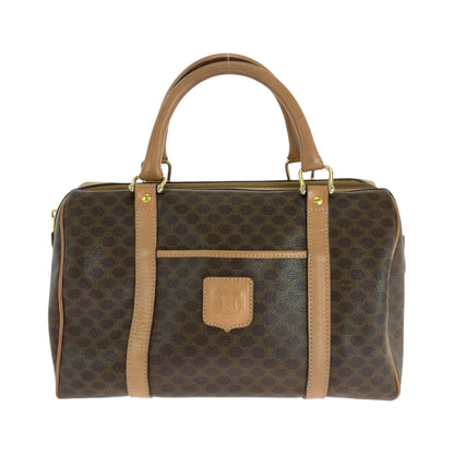 CELINE Handbag PVC Brown Gold Metal Handbags Mini Boston Duffel bag Macadam Women Used Authentic