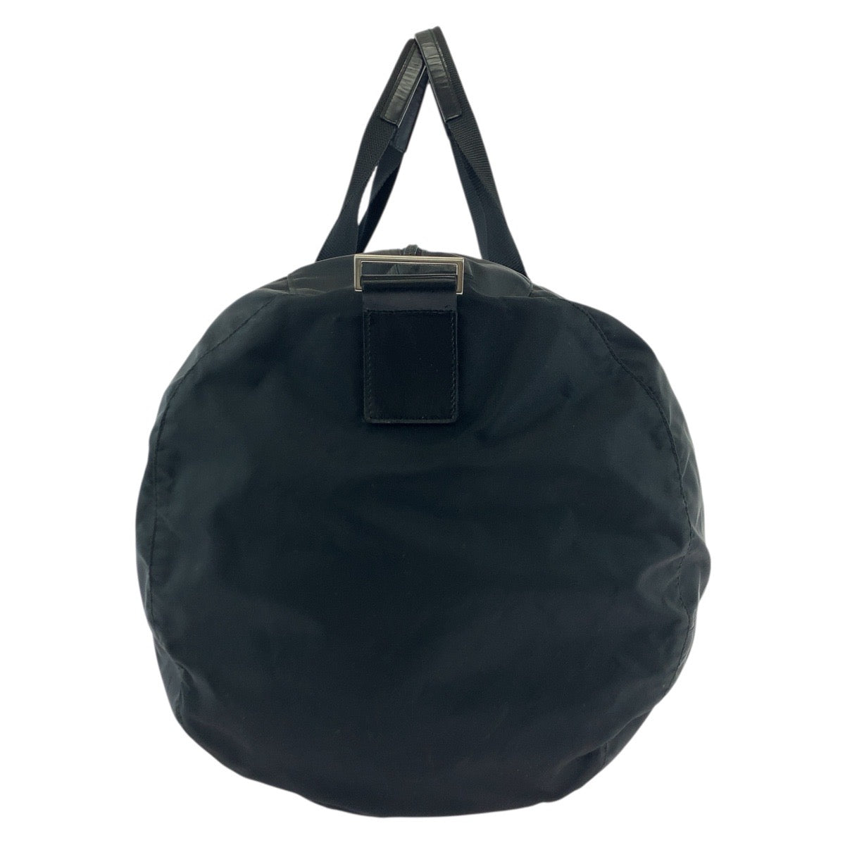 PRADA Boston Duffel bag Nylon Black SilverMetal Boston Duffel bag unisex Test Triangle With logo mens Used Authentic