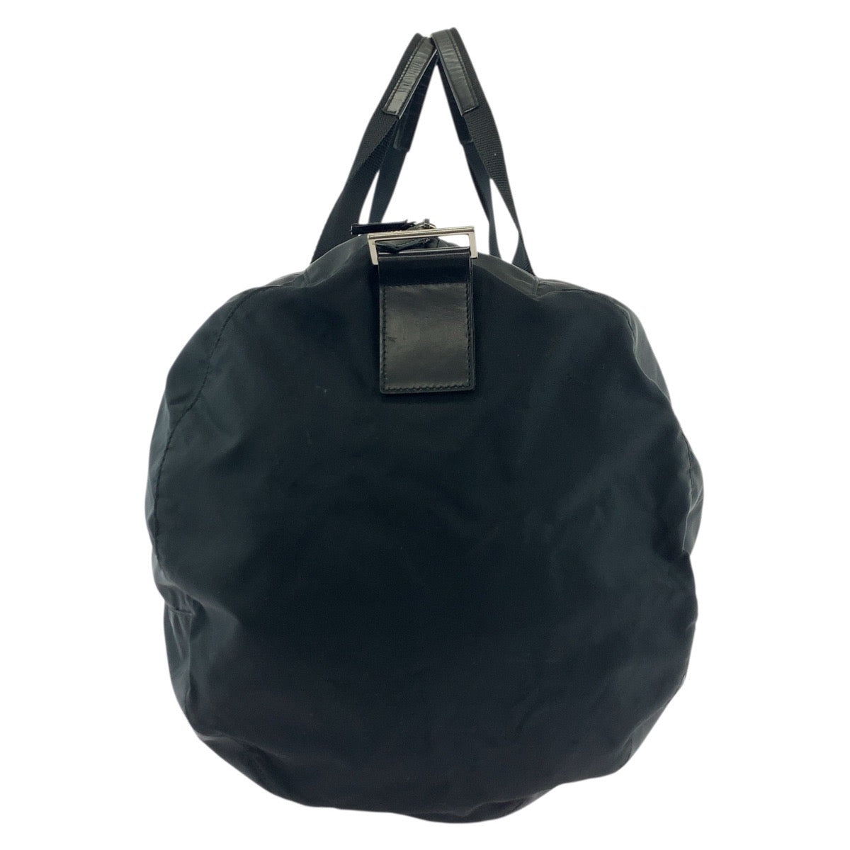 PRADA Boston Duffel bag Nylon Black SilverMetal Boston Duffel bag unisex Test Triangle With logo mens Used Authentic