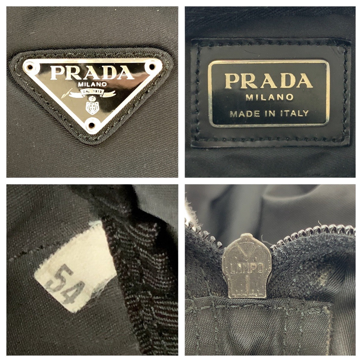 PRADA Boston Duffel bag Nylon Black SilverMetal Boston Duffel bag unisex Test Triangle With logo mens Used Authentic