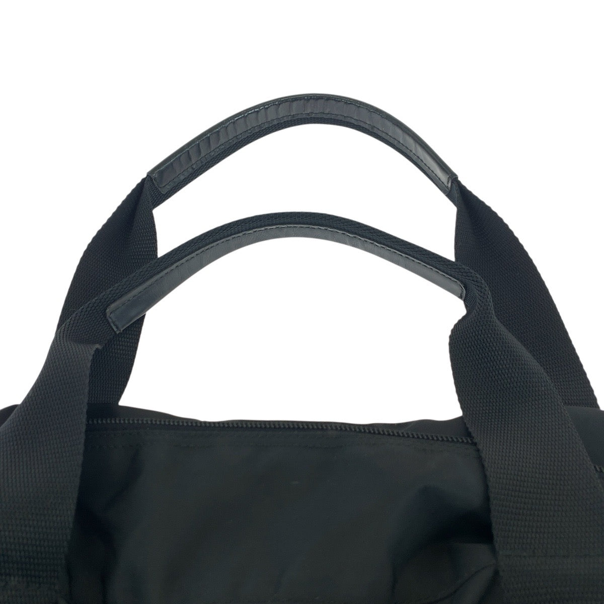 PRADA Boston Duffel bag Nylon Black SilverMetal Boston Duffel bag unisex Test Triangle With logo mens Used Authentic