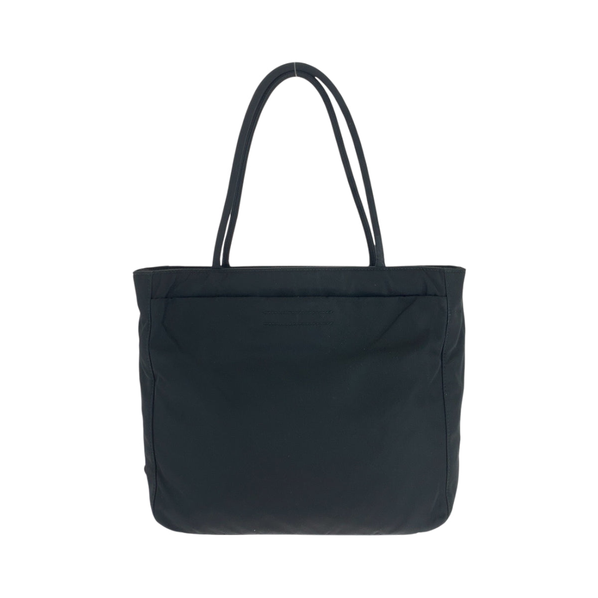 PRADA Handbag Nylon Black SilverMetal Handbag Shoulder Bag Test Triangle With logo Women Used Authentic