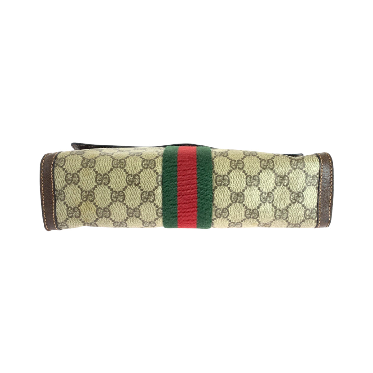 GUCCI Clutch bag GG Supreme Canvas Beige Brown Gold Metal Clutch bag business bag Gucci Perfume Sherry Line Women Used Authentic