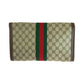 GUCCI Clutch bag GG Supreme Canvas Beige Brown Gold Metal Clutch bag business bag Gucci Perfume Sherry Line Women Used Authentic