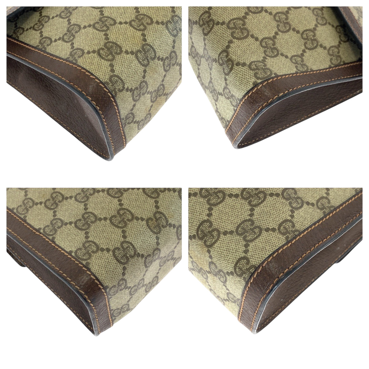 GUCCI Clutch bag GG Supreme Canvas Beige Brown Gold Metal Clutch bag business bag Gucci Perfume Sherry Line Women Used Authentic
