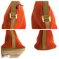 GUCCI Handbag 039 1103 Suede Orange Beige Gold Metal Handbag accessory pouch Women Used Authentic