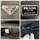 PRADA Tote Bag Nylon Black SilverMetal Tote Bag Shoulder Bag Test Triangle With logo Women Used Authentic
