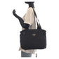 PRADA Tote Bag Nylon Black SilverMetal Tote Bag Shoulder Bag Test Triangle With logo Women Used Authentic