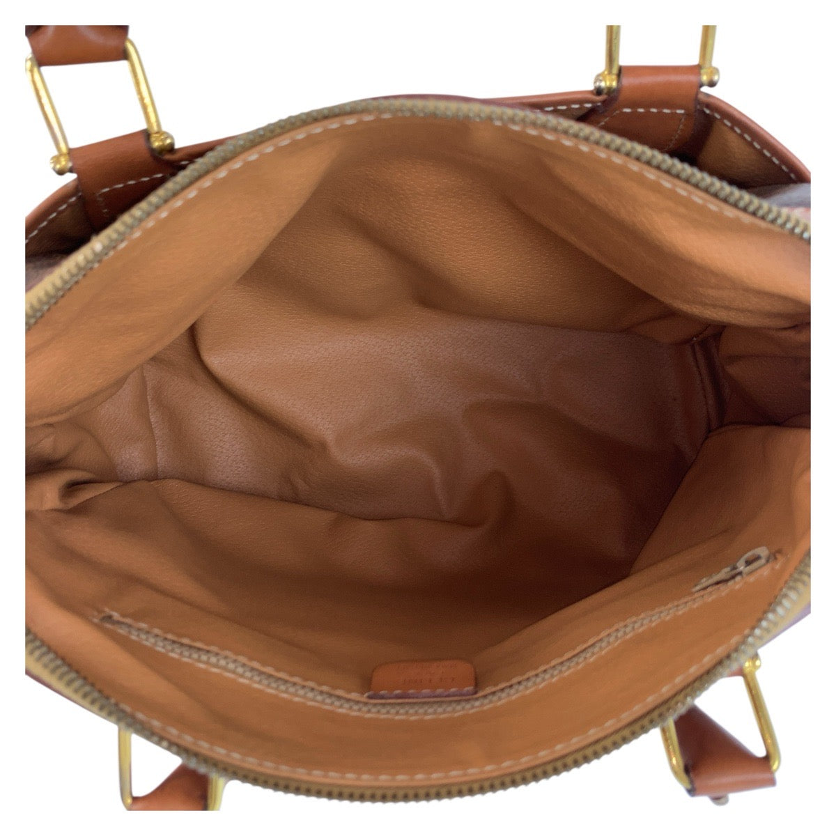 CELINE Handbag M94 PVC, Leather Brown Gold Metal Handbag Boston Duffel bag Macadam Women Used Authentic