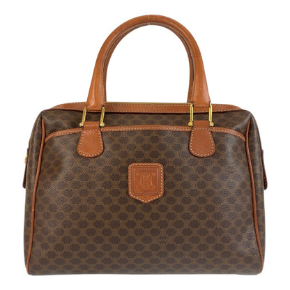 CELINE Handbag M94 PVC, Leather Brown Gold Metal Handbag Boston Duffel bag Macadam Women Used Authentic
