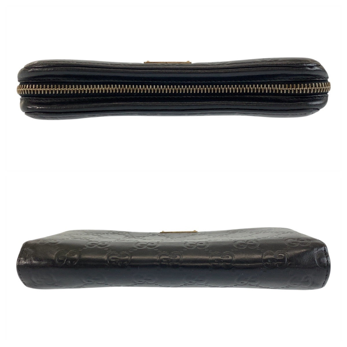 GUCCI Long Wallet Purse 245915 leather black Guccisima