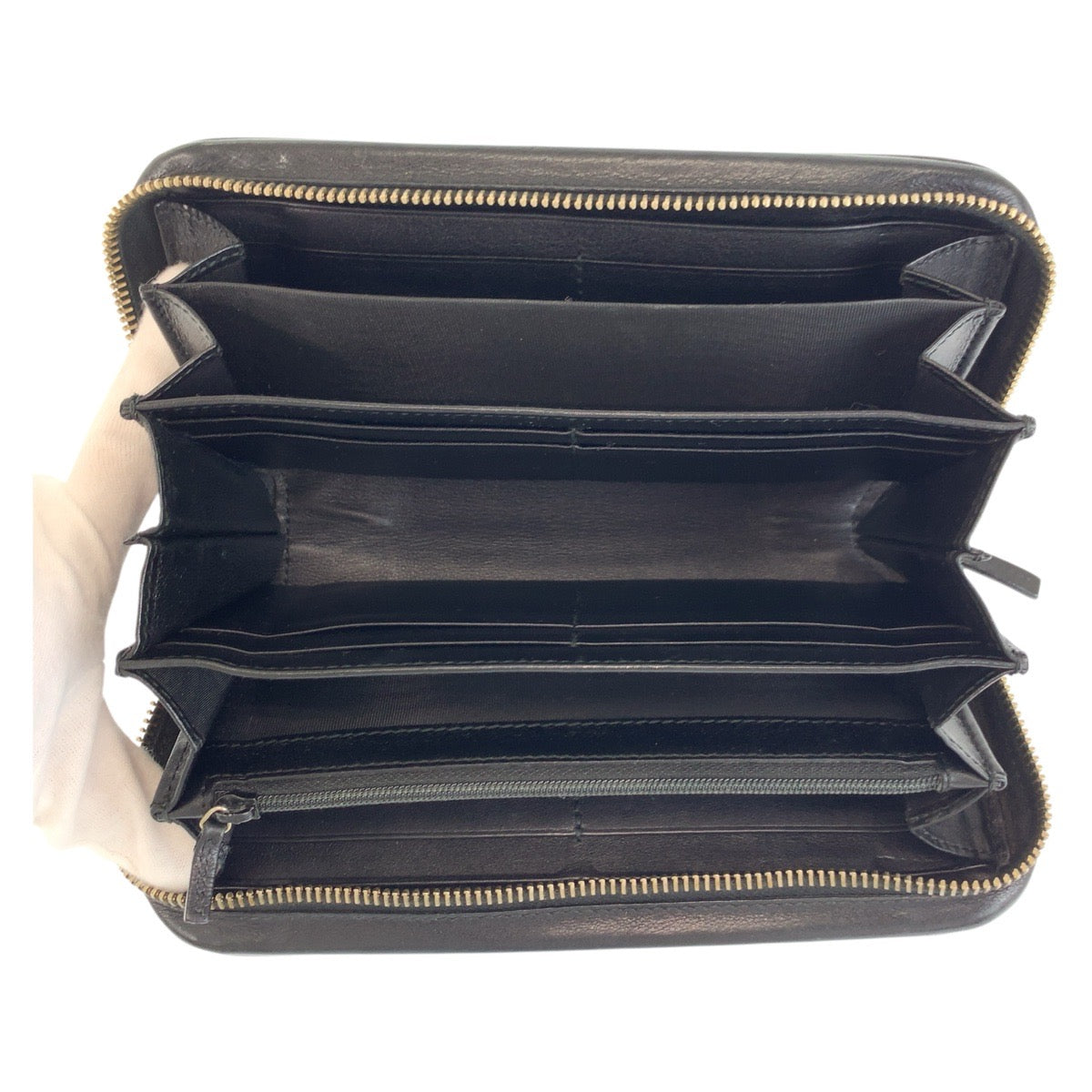 GUCCI Long Wallet Purse 245915 leather black Guccisima