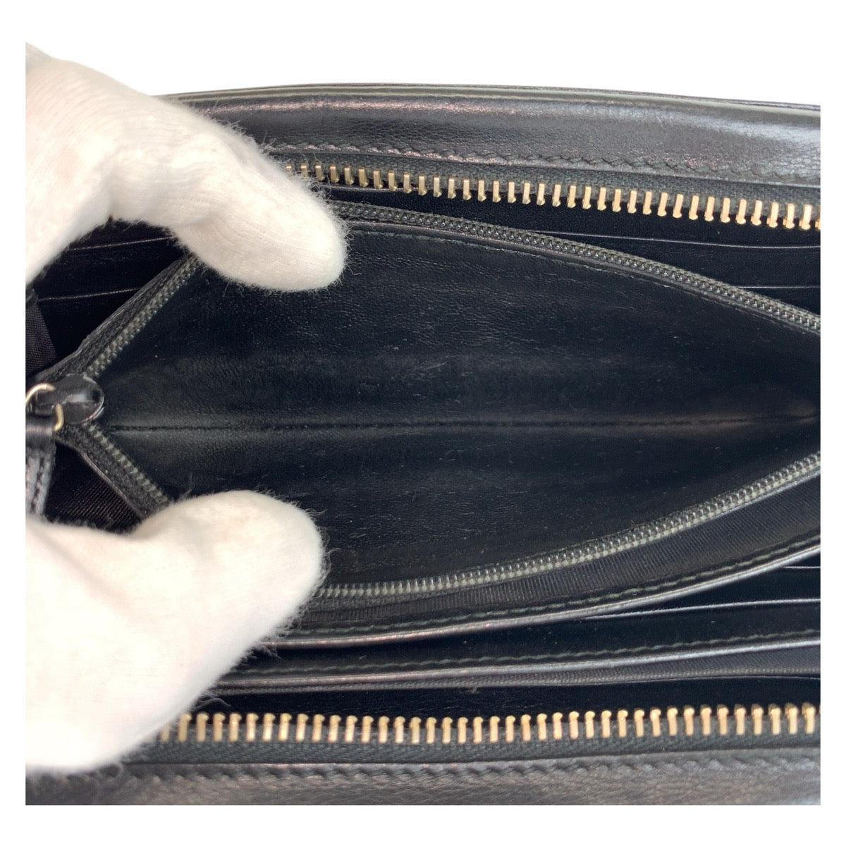 GUCCI Long Wallet Purse 245915 leather black Guccisima