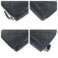 CHANEL Long Wallet Purse lambskin Black Silver Metal Long Wallet Purse Zip Around Matrasse COCO Mark Women Used Authentic