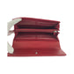 CHANEL Long Wallet Purse Caviar skin Red Silver Metal Long Wallet Purse Matrasse COCO Mark Women Used Authentic