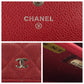 CHANEL Long Wallet Purse Caviar skin Red Silver Metal Long Wallet Purse Matrasse COCO Mark Women Used Authentic