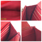 CHANEL Long Wallet Purse Caviar skin Red Silver Metal Long Wallet Purse Matrasse COCO Mark Women Used Authentic