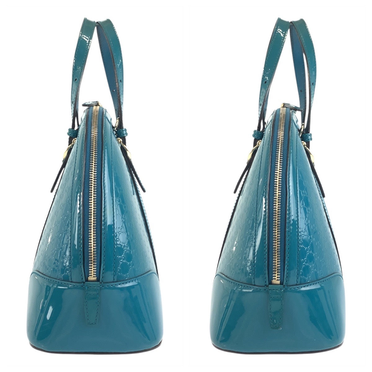 GUCCI Handbag 309617 enamel Green GoldMetal Handbag Shoulder Bag 2way Micro Guccisima Women Used Authentic
