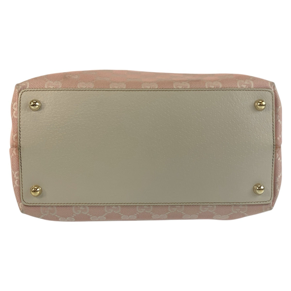 GUCCI Tote Bag 120836 GG canvas, leather Pink White Gold Metal Tote Bag Shoulder Bag Women Used Authentic
