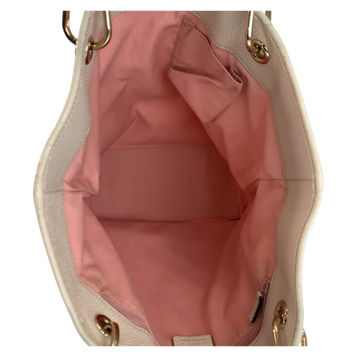 GUCCI Tote Bag 120836 GG canvas, leather Pink White Gold Metal Tote Bag Shoulder Bag Women Used Authentic