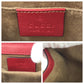 GUCCI Shoulder Bag 409487 GG Supreme Canvas Red Pink Brown Gold Metal ChainShoulder Bag Pochette Ready lock Women Used Authentic