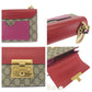 GUCCI Shoulder Bag 409487 GG Supreme Canvas Red Pink Brown Gold Metal ChainShoulder Bag Pochette Ready lock Women Used Authentic