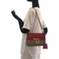 GUCCI Shoulder Bag 409487 GG Supreme Canvas Red Pink Brown Gold Metal ChainShoulder Bag Pochette Ready lock Women Used Authentic
