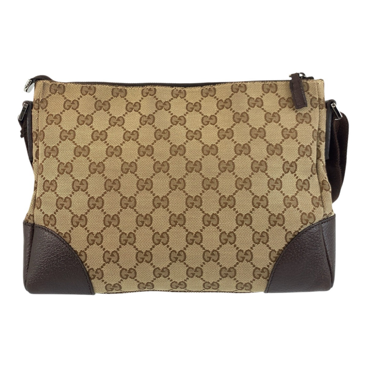 GUCCI Shoulder Bag 114273 GG canvas Beige brown Shoulder Bag Messenger bag Women Used Authentic
