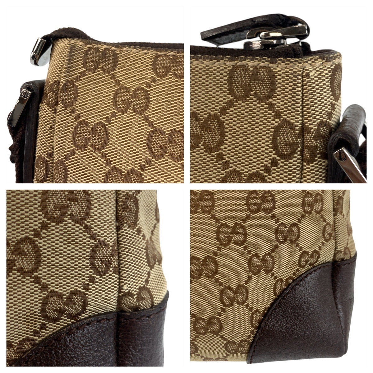 GUCCI Shoulder Bag 114273 GG canvas Beige brown Shoulder Bag Messenger bag Women Used Authentic