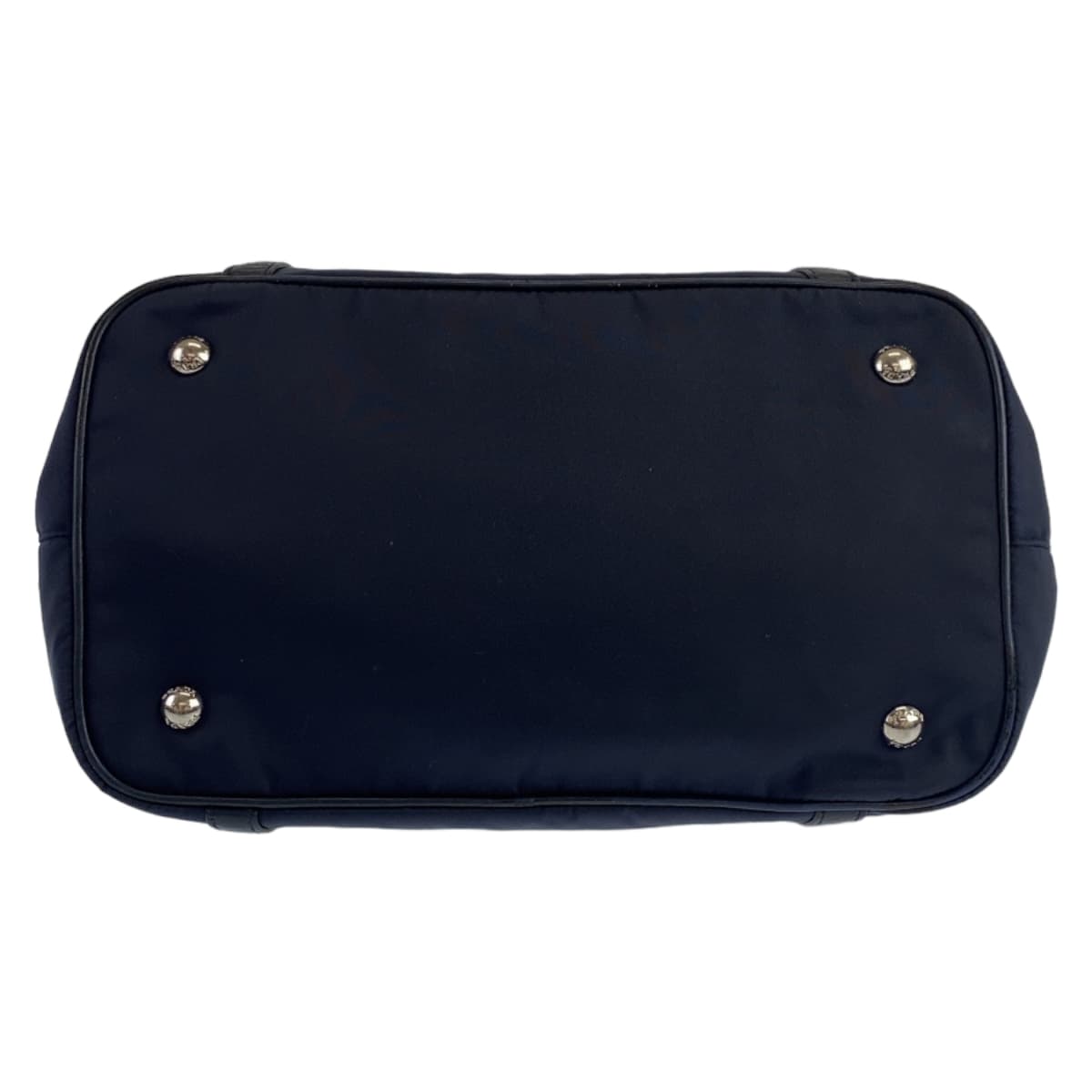 PRADA Tote Bag Nylon, Leather Navy Handbag Tote Bag Test Women Used Authentic