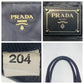 PRADA Tote Bag Nylon, Leather Navy Handbag Tote Bag Test Women Used Authentic