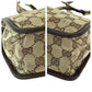 GUCCI Shoulder Bag 91762 GG canvas Beige Brown Gold Metal Shoulder Bag pochette Plate charm Women Used Authentic