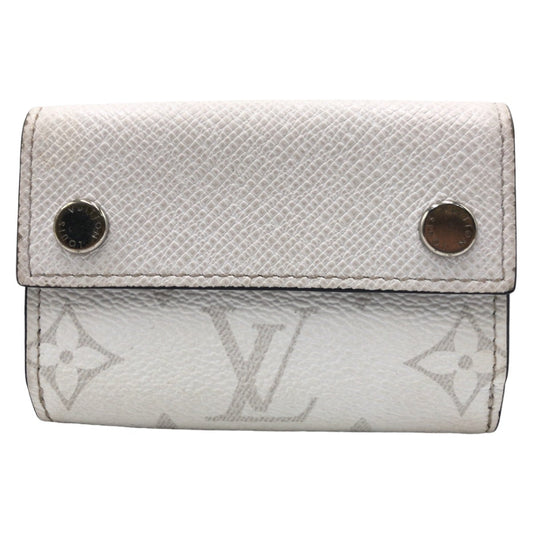 LOUIS VUITTON Tri-fold wallet M30899 PVC Optic White SilverMetal Wallet Taiga rama Discovery compact wallet Women Used Authentic