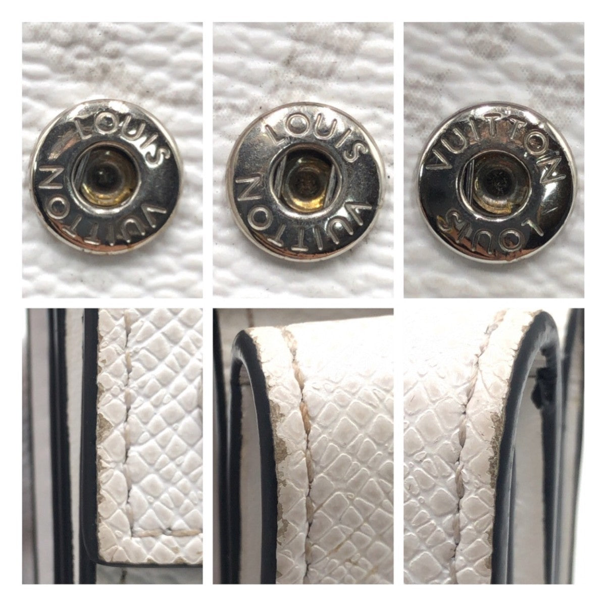 LOUIS VUITTON Tri-fold wallet M30899 PVC Optic White SilverMetal Wallet Taiga rama Discovery compact wallet Women Used Authentic